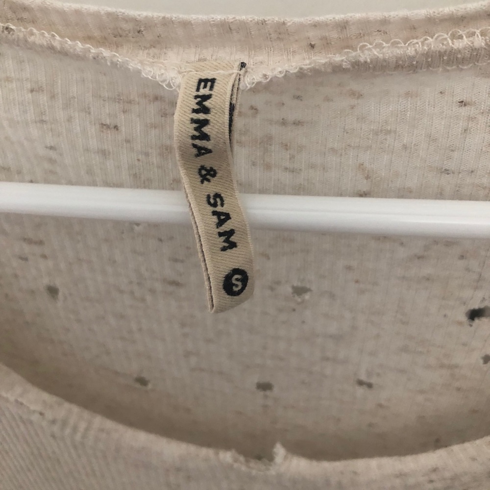 Emma & Sam Distressed Ribbed Tee - Picture 3 of 5